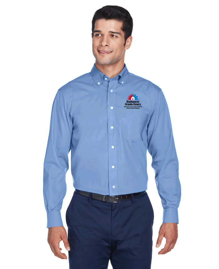 Men's Crown Collection Long Sleeve Oxford, Light Blue, Size Small, Boehmers/Cronin Emery