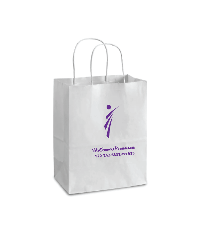 White Paper Bag 5" x 3.5" x 8" (500+)