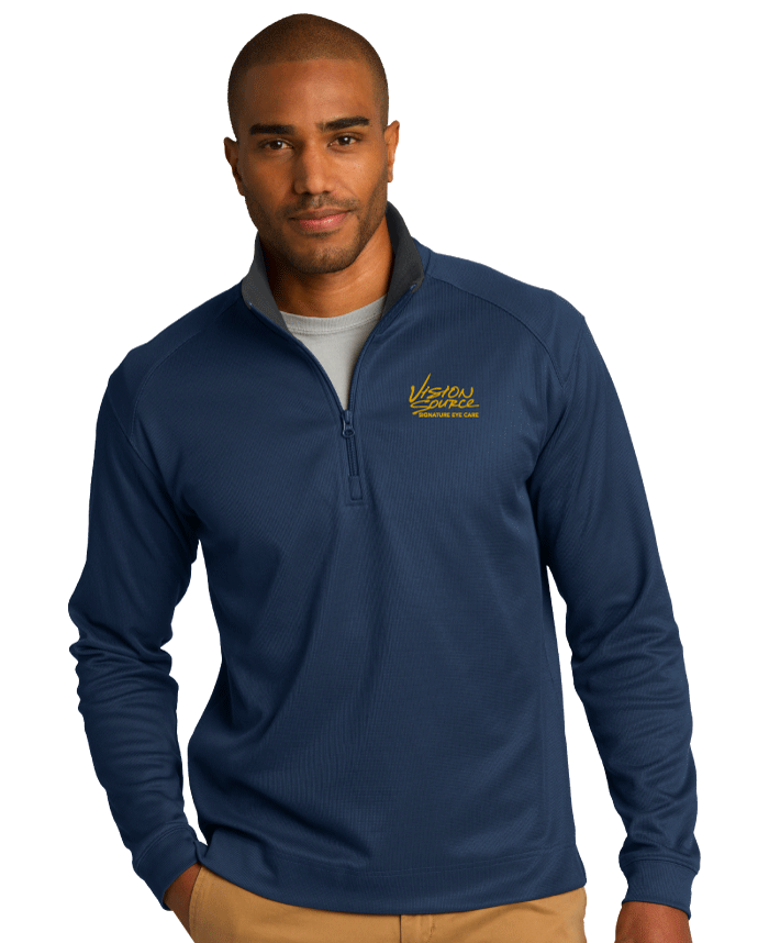 Port Authority Mens Vertical Texture 1/4 Zip Pullover Jacket