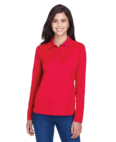 Core 365 Ladies Performance Pique Long Sleeve Polo